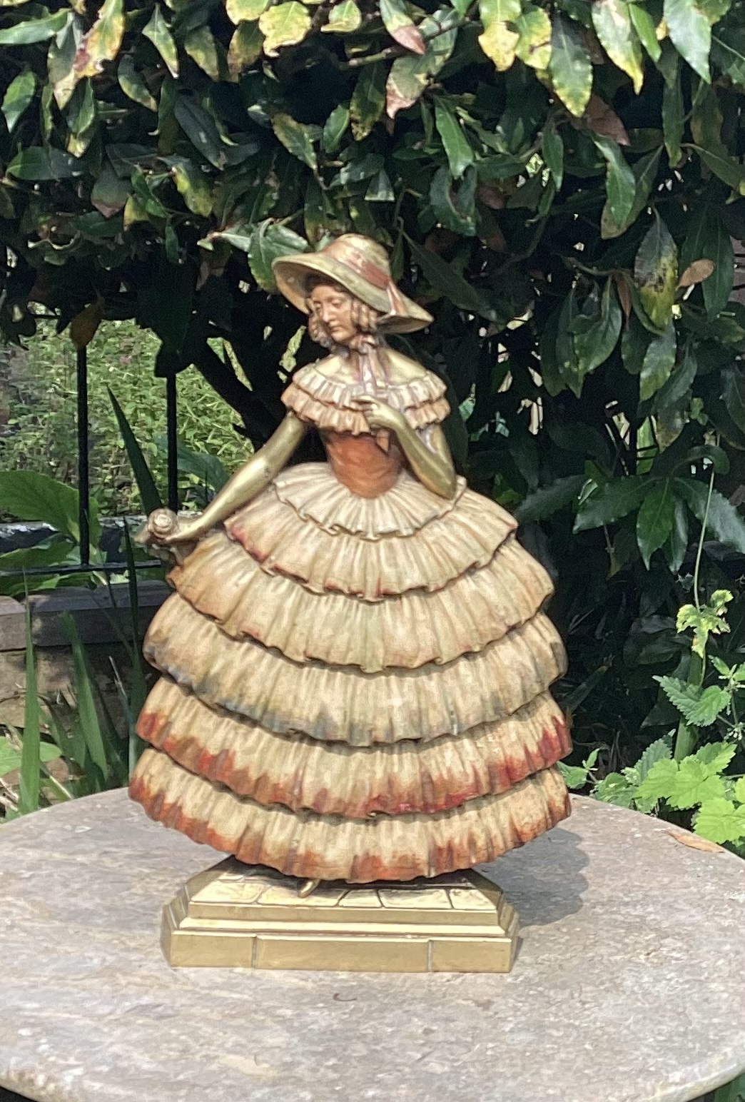 ENGLISH CRINOLINE LADY FIRESIDE COMPANION c1920